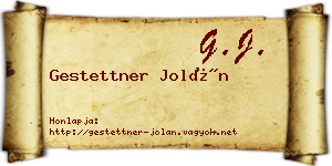 Gestettner Jolán névjegykártya